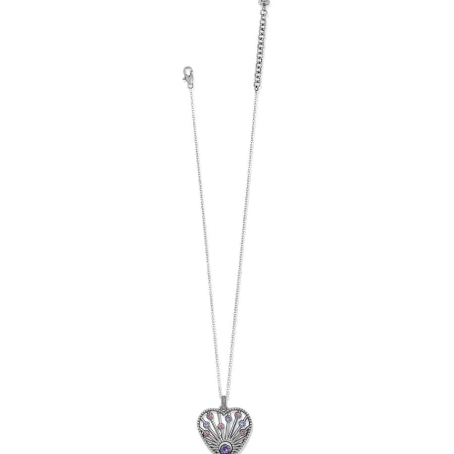 Necklaces>Brighton Halo Radiance Heart Necklace Silver-Multi