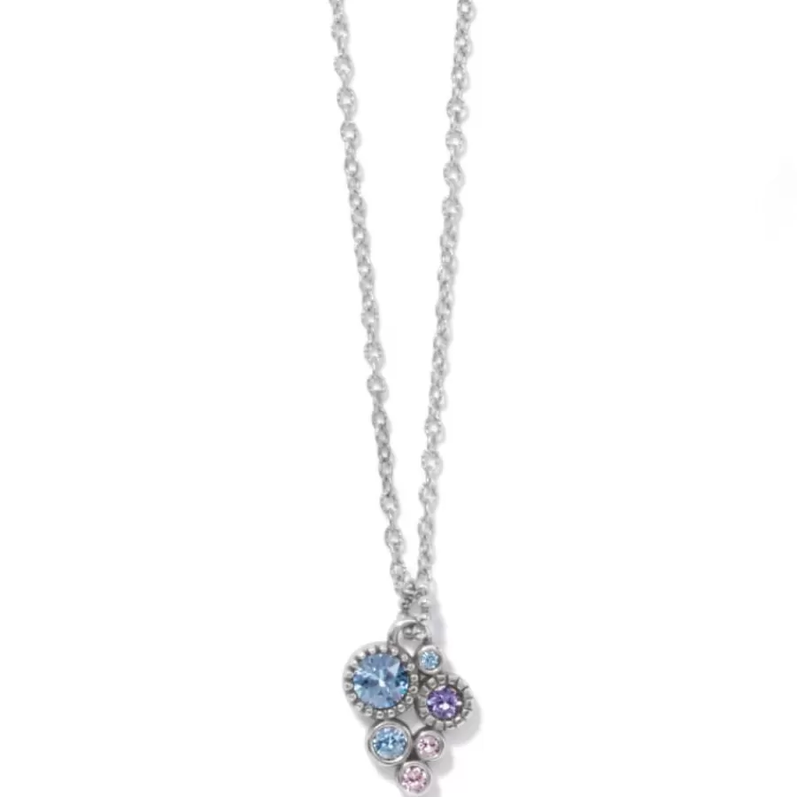 Necklaces>Brighton Halo Radiance Petite Necklace Silver-Tanzanite