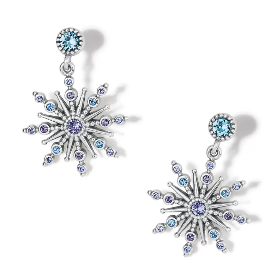 Earrings>Brighton Halo Starlit Post Drop Earrings Silver-Tanzanite