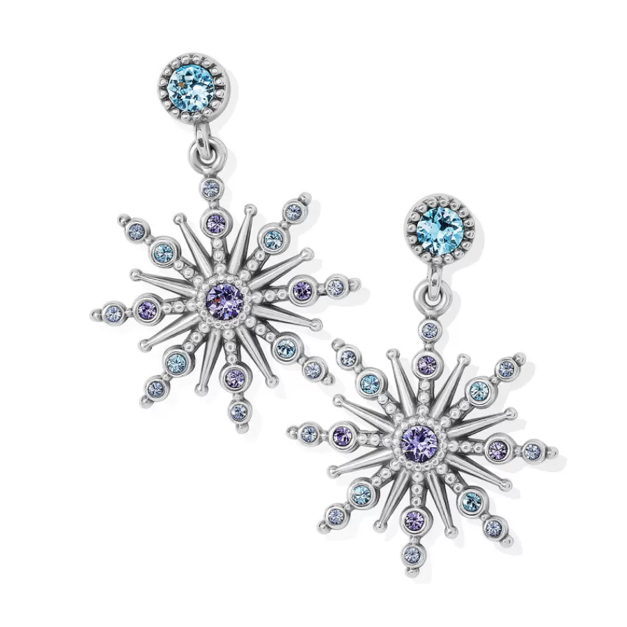 Earrings>Brighton Halo Starlit Post Drop Earrings Silver-Tanzanite