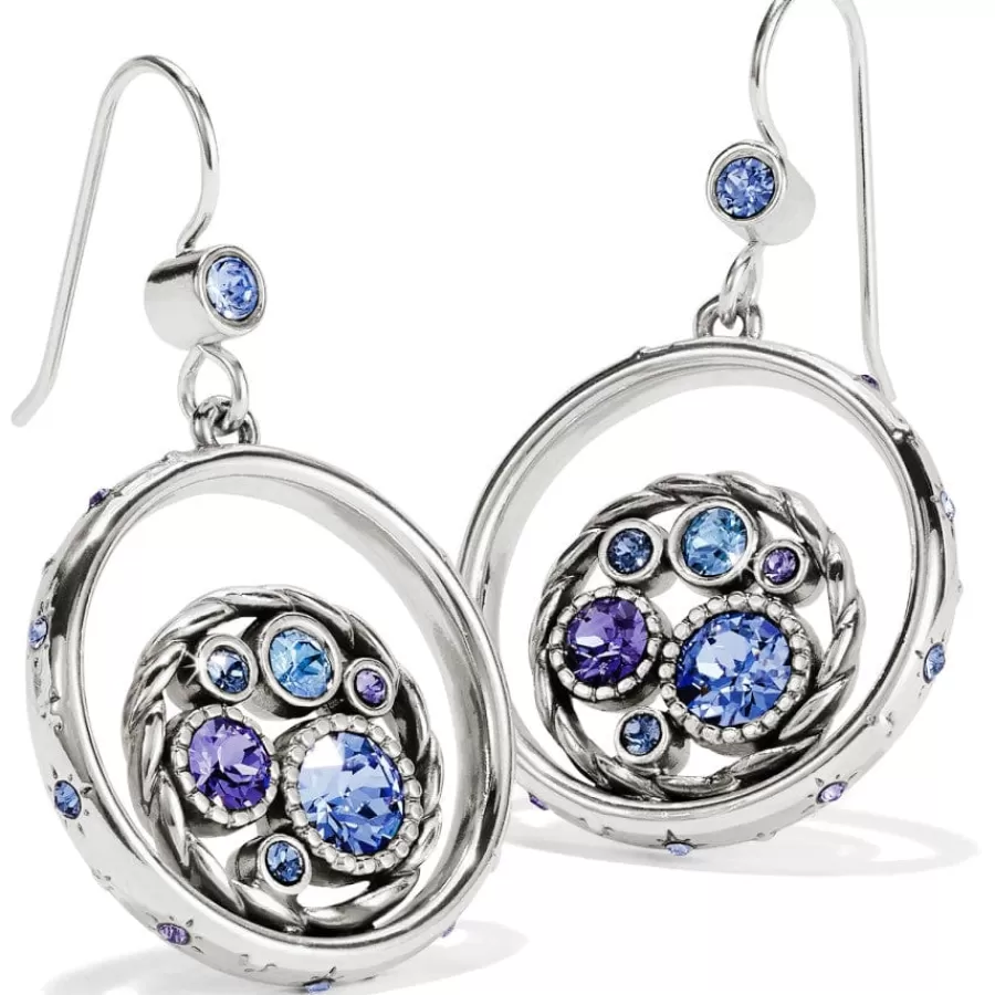 Earrings>Brighton Halo Tauri French Wire Earrings Silver-Tanzanite