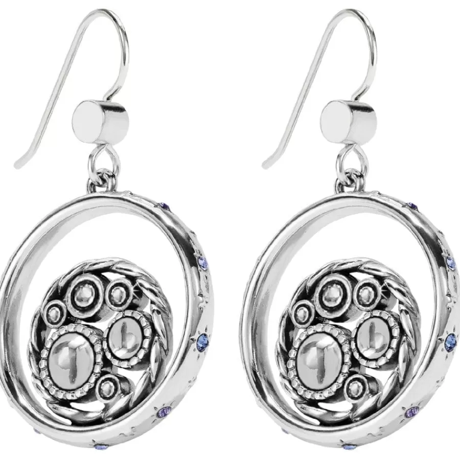 Earrings>Brighton Halo Tauri French Wire Earrings Silver-Tanzanite