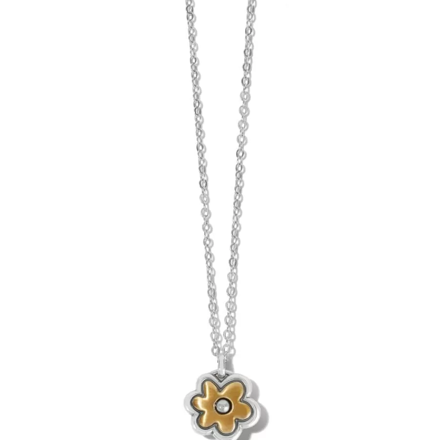 Necklaces>Brighton Harmony Flower Petite Necklace Silver-Gold