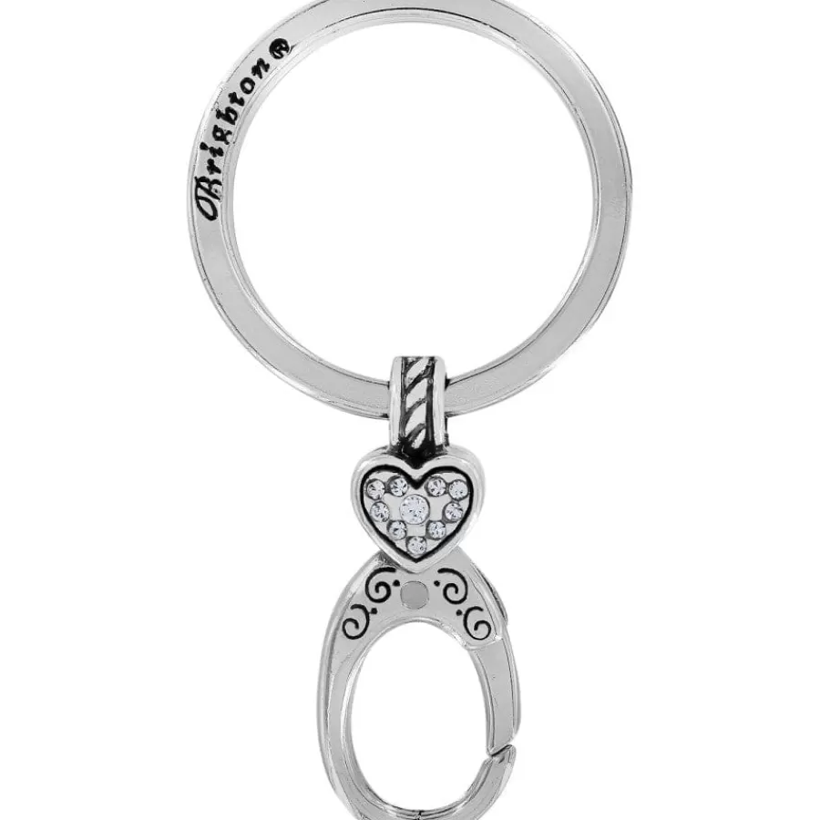 Charm Necklaces & Holders | Key Fobs>Brighton Heart Charm Key Fob Silver