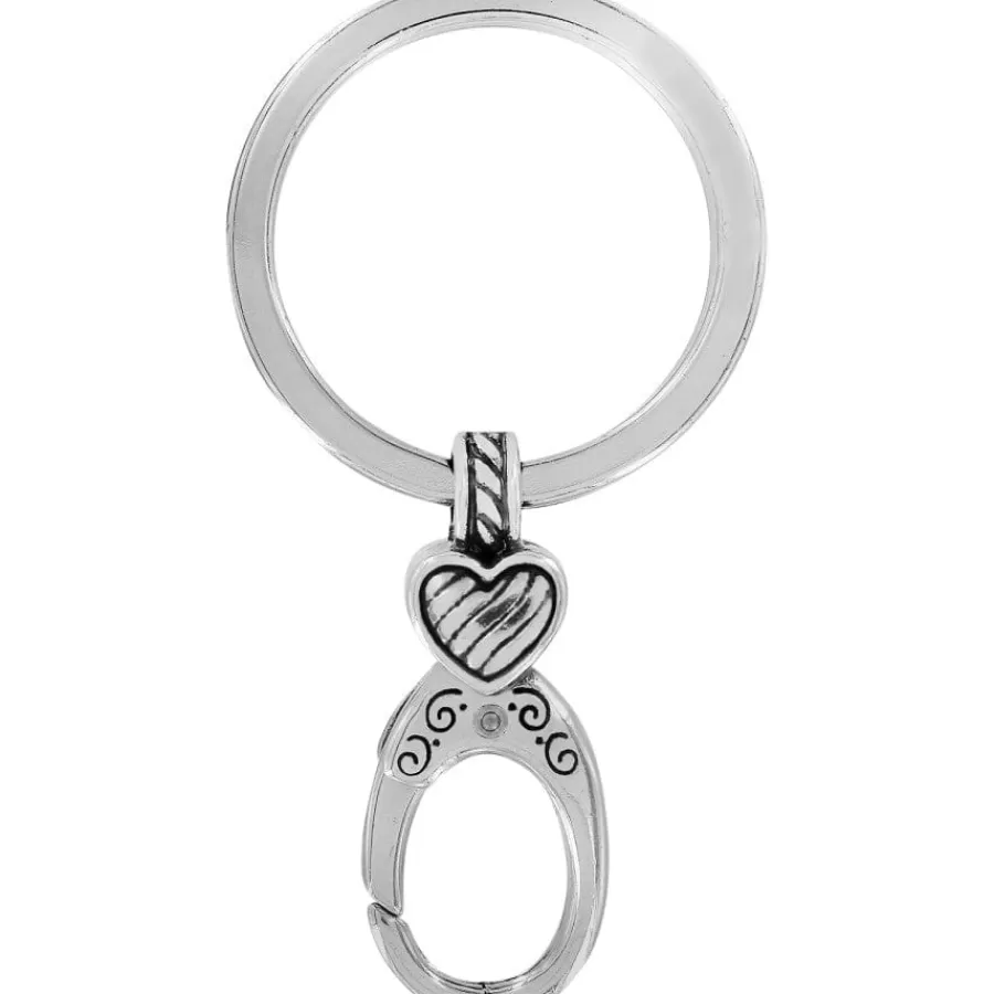 Charm Necklaces & Holders | Key Fobs>Brighton Heart Charm Key Fob Silver