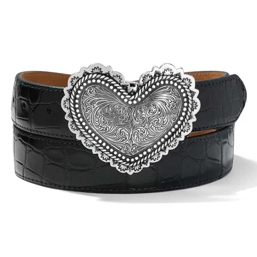 Women'S Belts>Brighton Heart Of Silver Belt Black