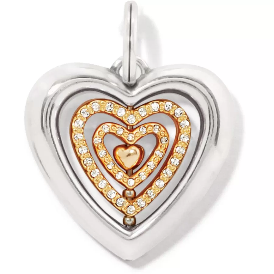 Charms>Brighton Heartbeat Amulet Silver-Gold