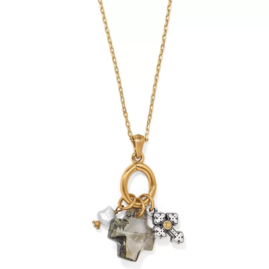 Necklaces>Brighton Heavenly Cross Short Necklace Silver-Gold