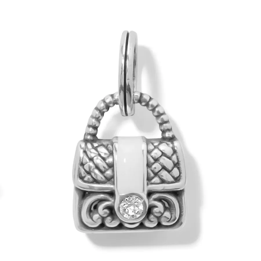 Charms>Brighton Heavenly Handbag Charm Silver-White