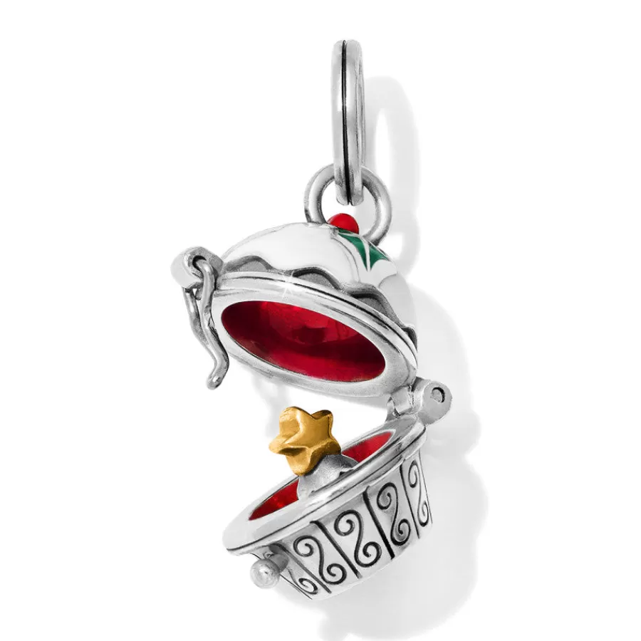 Charms>Brighton Holiday Cupcake Charm Silver-Multi