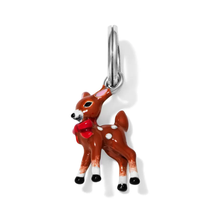 Charms>Brighton Holiday Deer Charm Silver-Multi