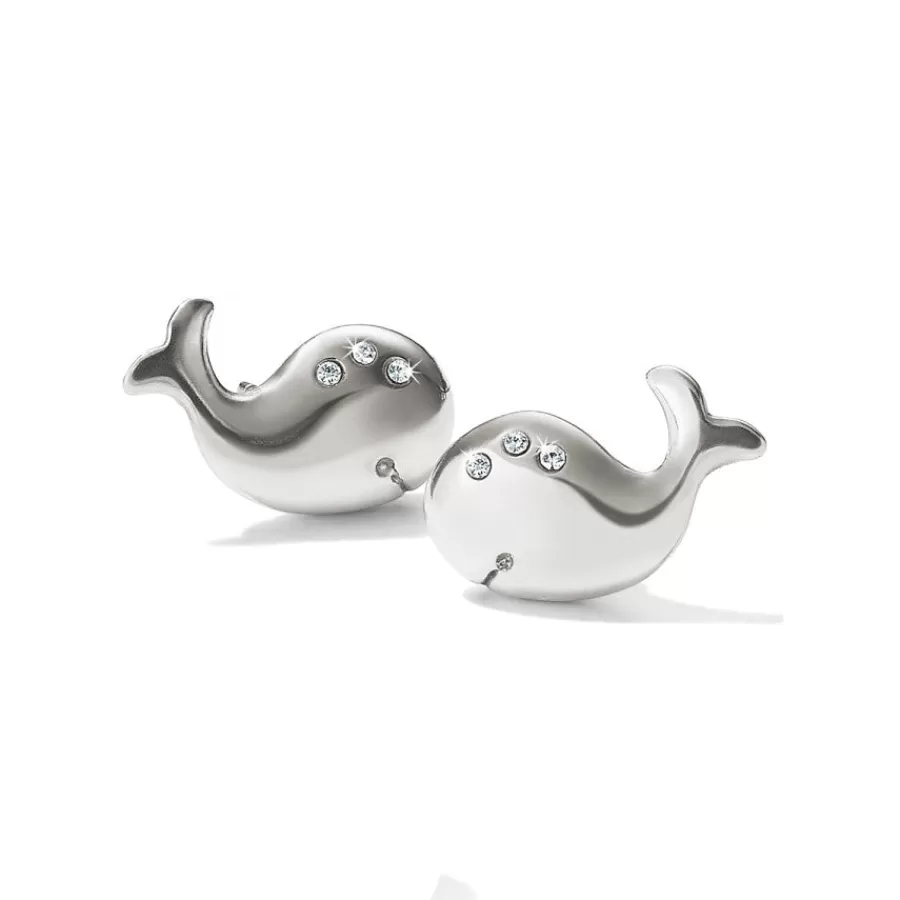 Earrings>Brighton Humphrey The Whale Mini Post Earrings Silver