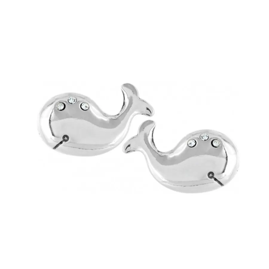 Earrings>Brighton Humphrey The Whale Mini Post Earrings Silver