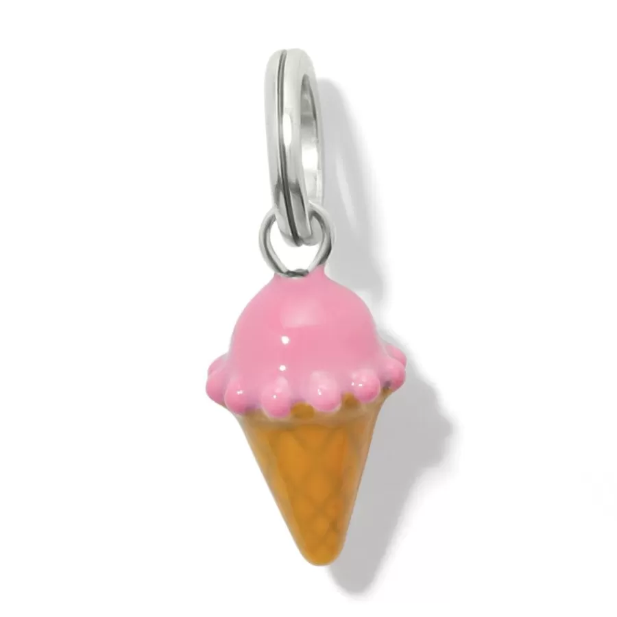 Charms>Brighton Ice Cream Cone Charm Silver-Multi