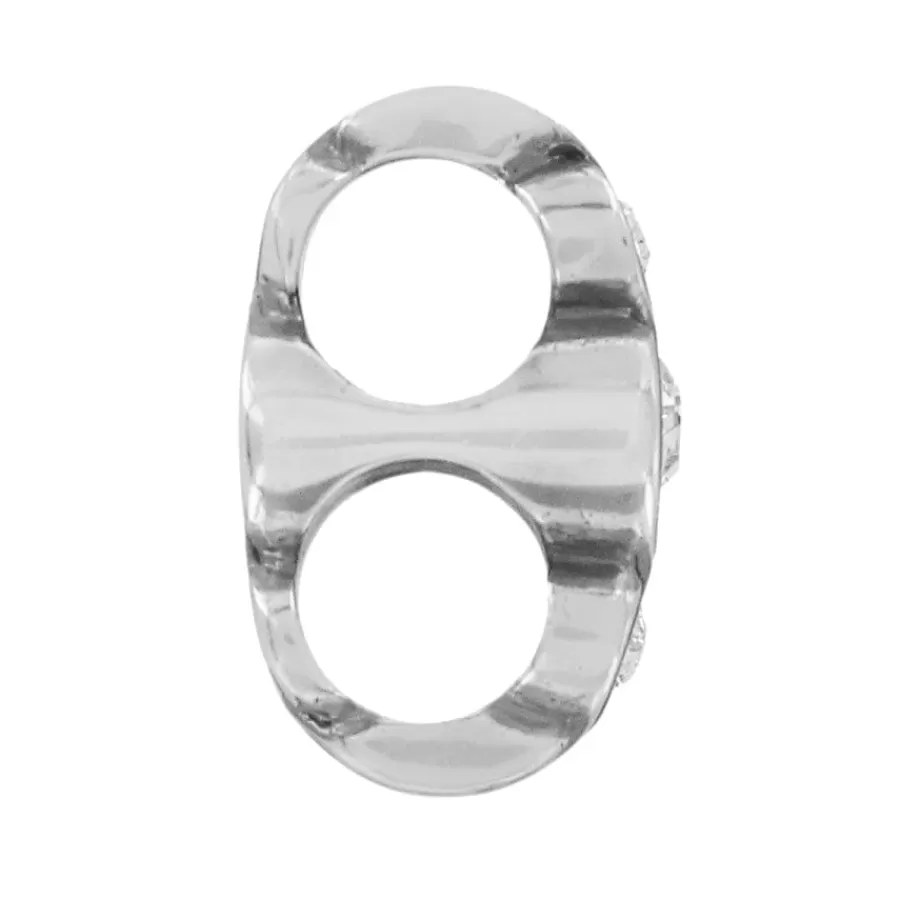 Beads & Spacers>Brighton Infinity Sparkle Double Bead Silver