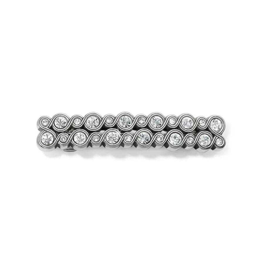 Hair Accessories>Brighton Infinity Sparkle Slim Barrette Silver