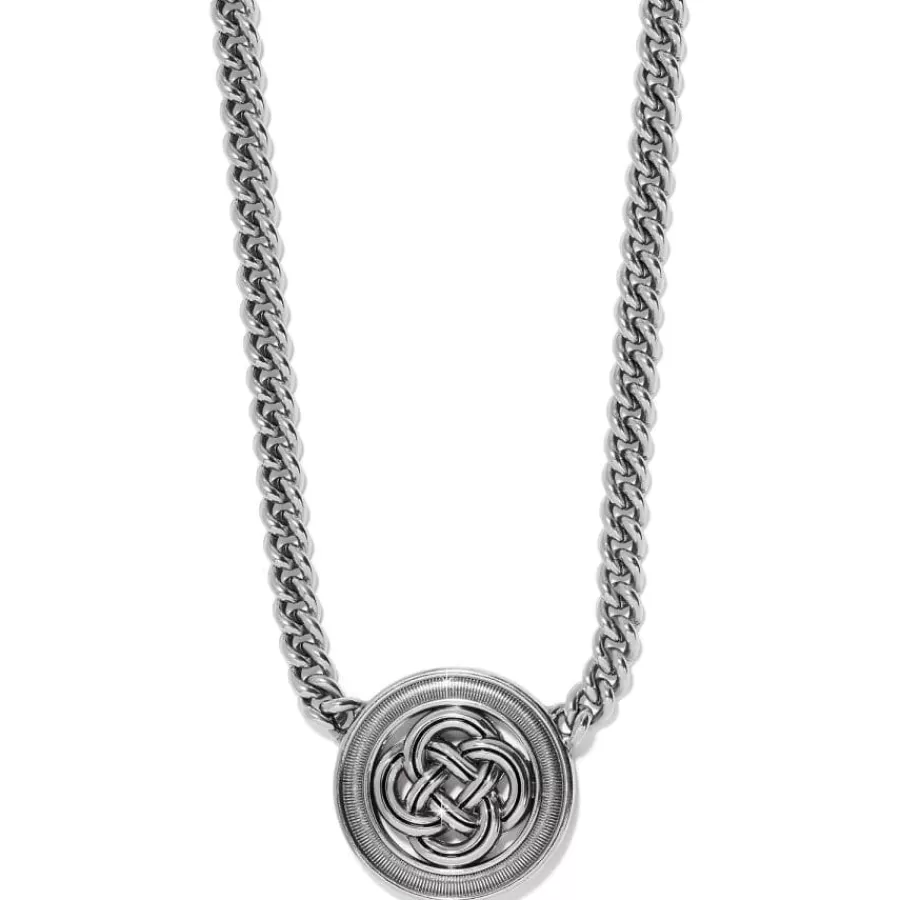 Necklaces>Brighton Interlok Bold Medallion Necklace Silver