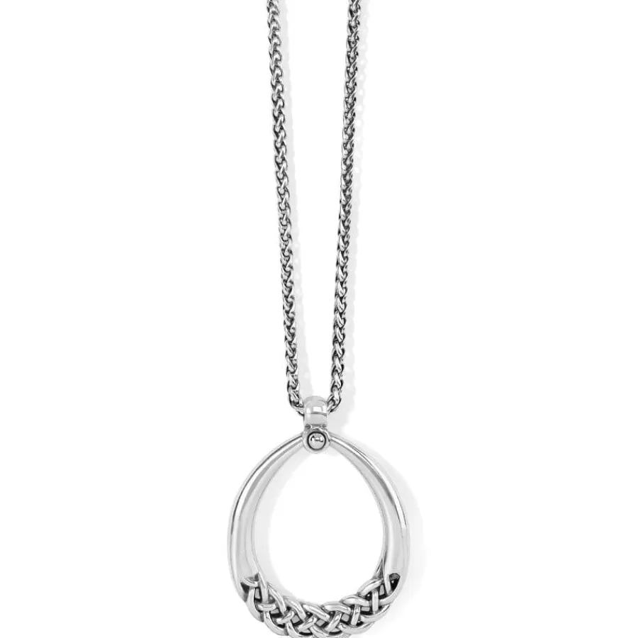 Necklaces>Brighton Interlok Braid Drop Necklace Silver