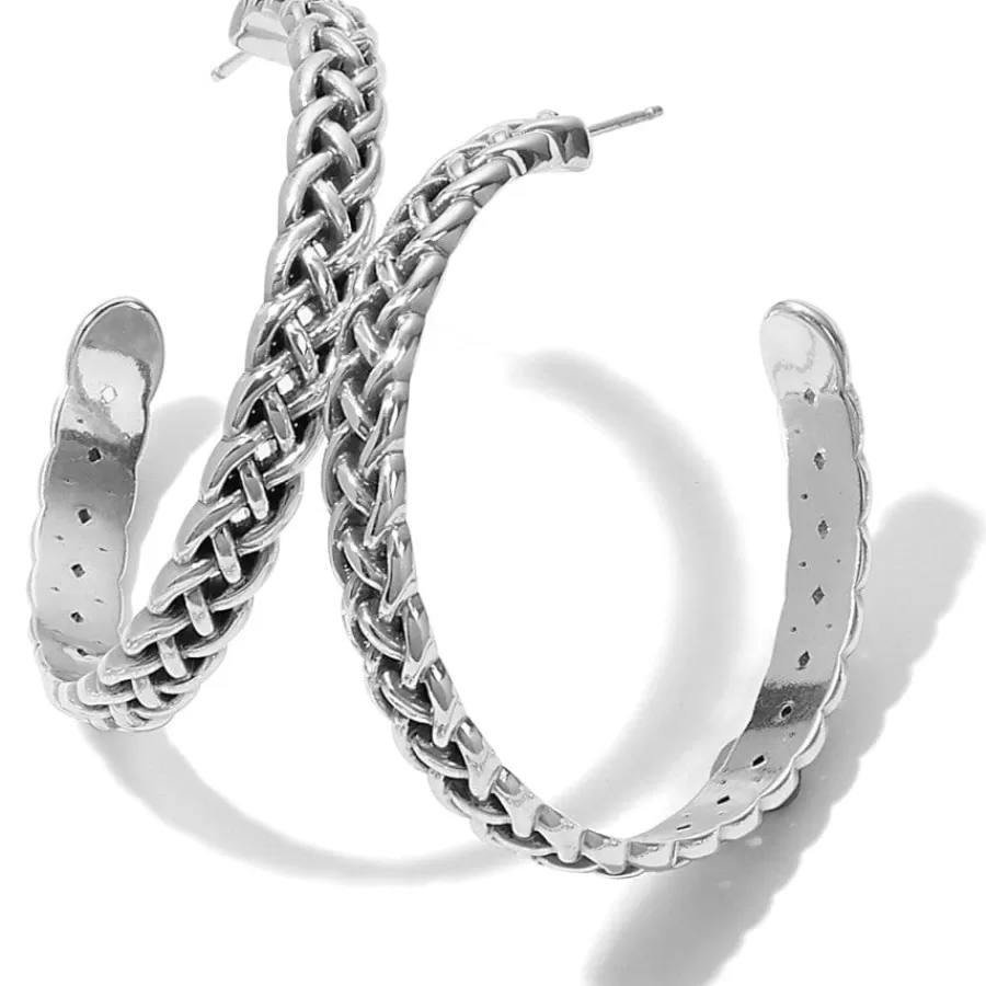 Earrings>Brighton Interlok Braid Large Hoop Earrings Silver