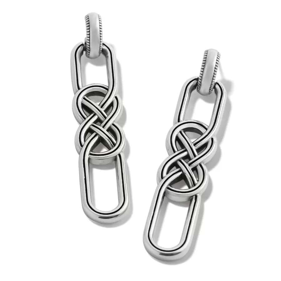 Earrings>Brighton Interlok Braid Post Drop Earrings Silver