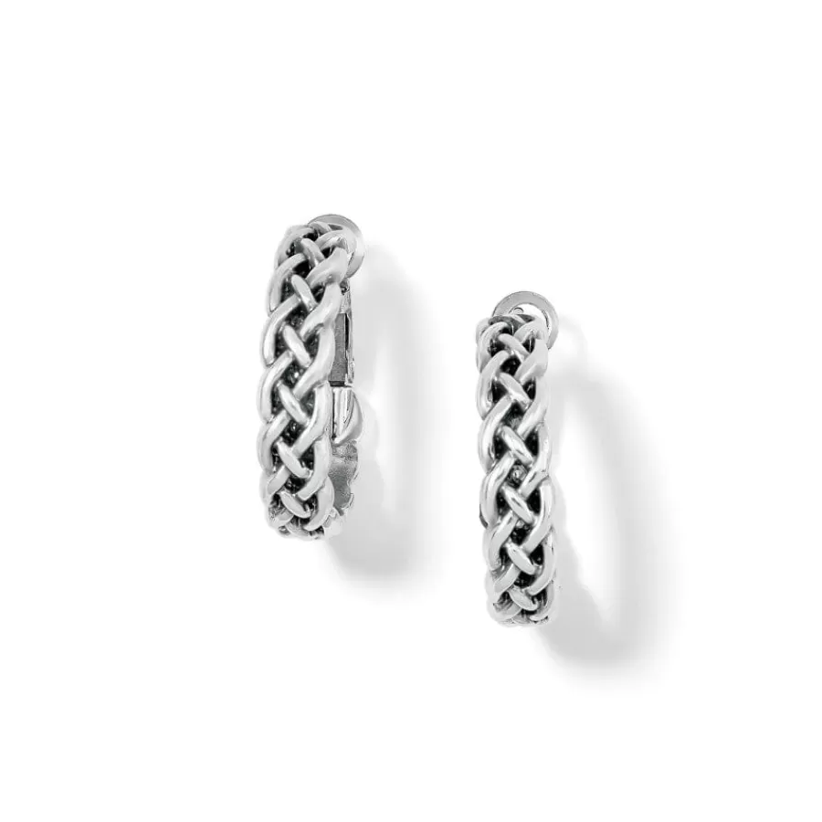 Earrings>Brighton Interlok Braid Small Hoop Earrings Silver