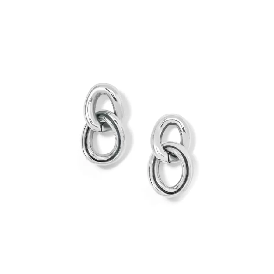 Earrings>Brighton Interlok Chain Post Drop Earrings Silver