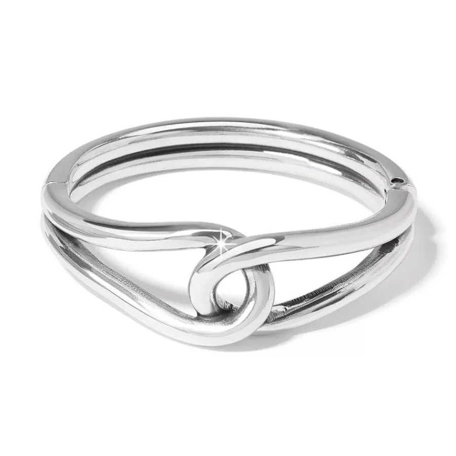 Bracelets>Brighton Interlok Curve Hinged Bangle Silver