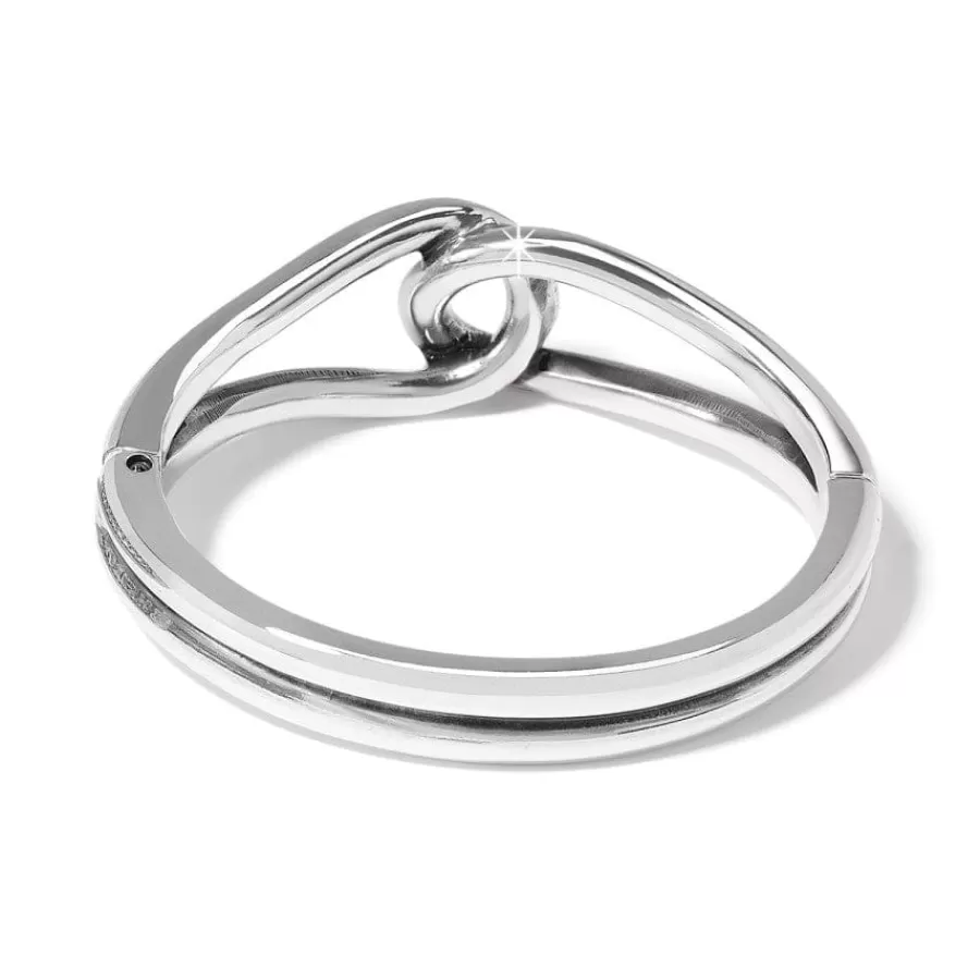 Bracelets>Brighton Interlok Curve Hinged Bangle Silver