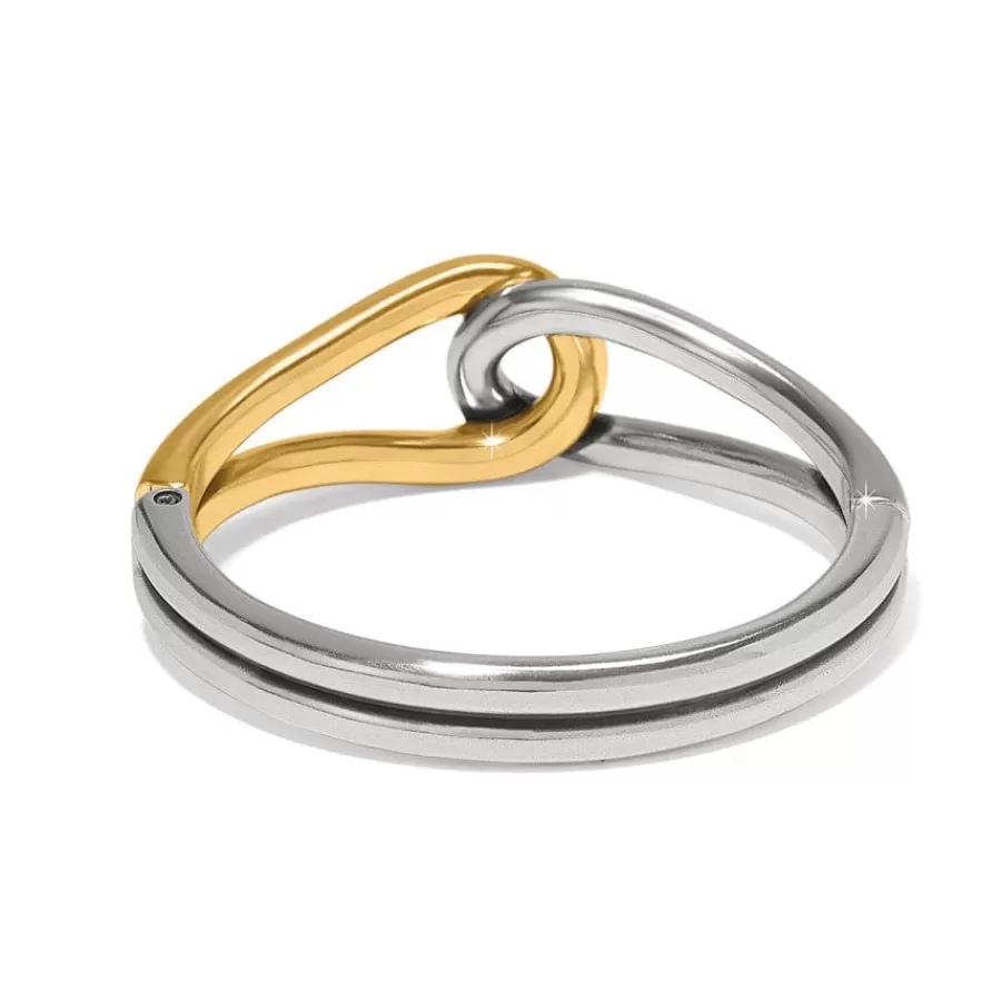 Bracelets>Brighton Interlok Curve Two Tone Hinge Bangle Silver-Gold