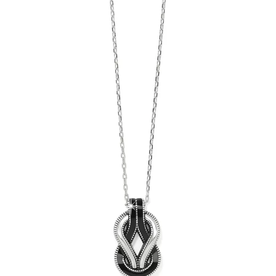 Necklaces>Brighton Interlok Harmony Black Necklace Silver-Black