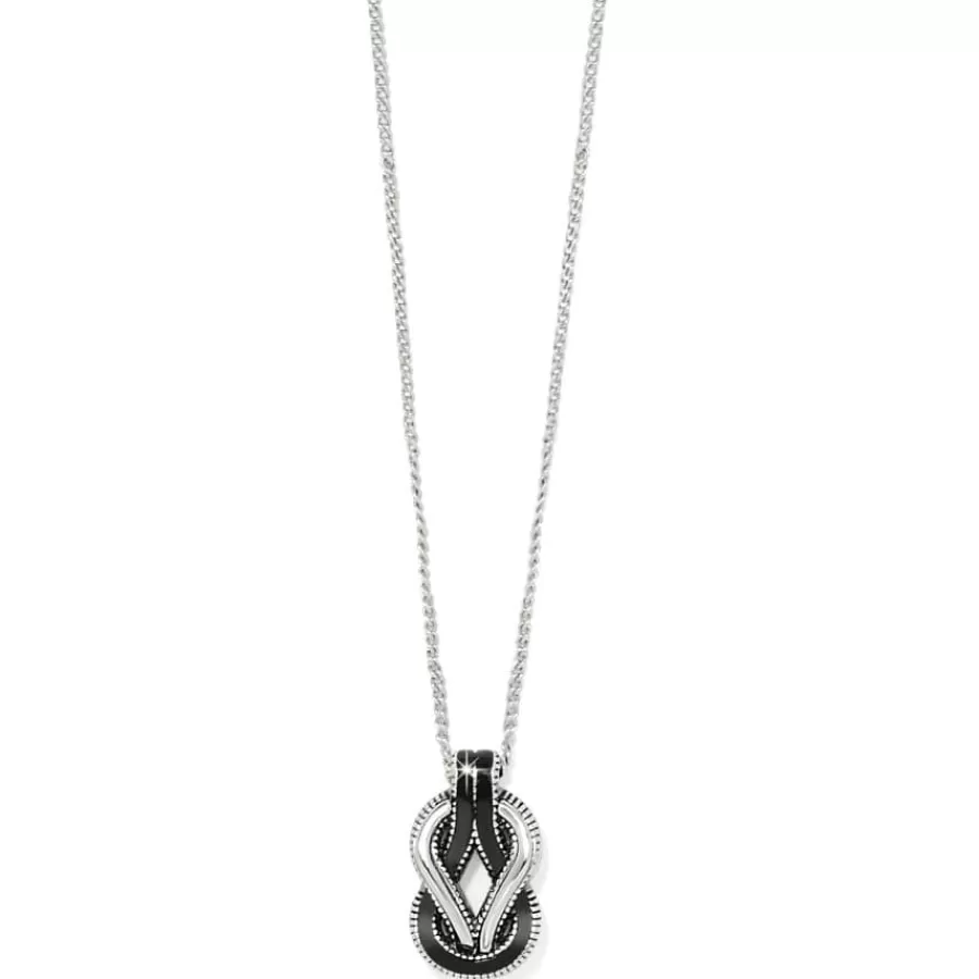 Necklaces>Brighton Interlok Harmony Black Petite Necklace Silver-Black