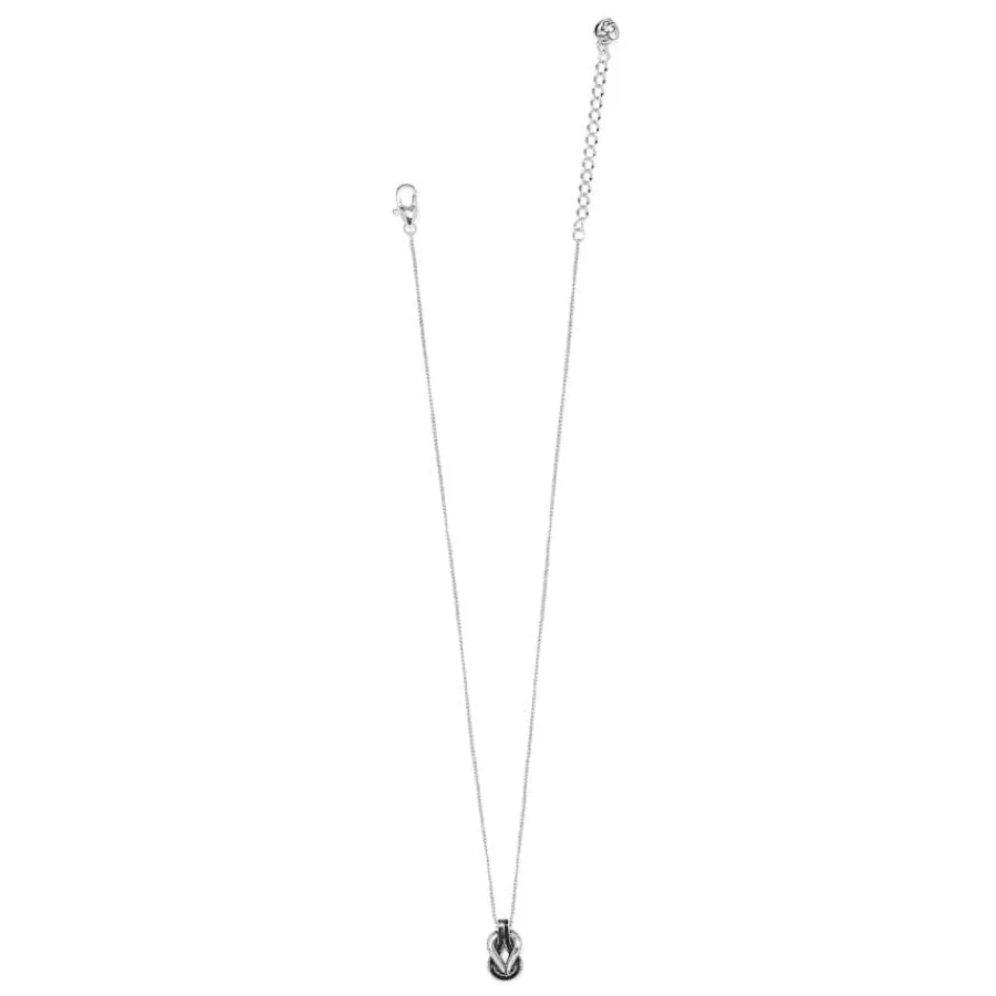 Necklaces>Brighton Interlok Harmony Black Petite Necklace Silver-Black