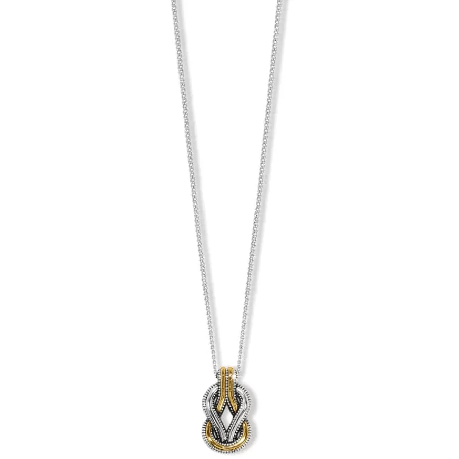 Necklaces>Brighton Interlok Harmony Two Tone Petite Necklace Silver-Gold