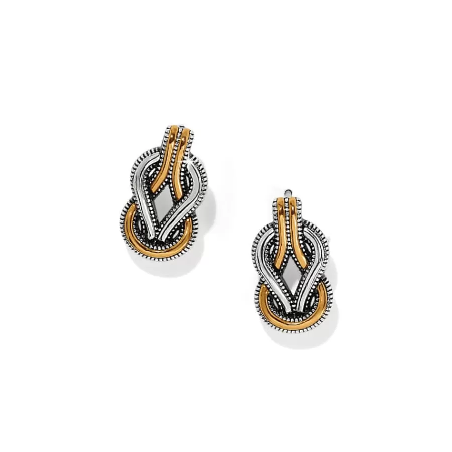 Earrings>Brighton Interlok Harmony Two Tone Post Earrings Silver-Gold