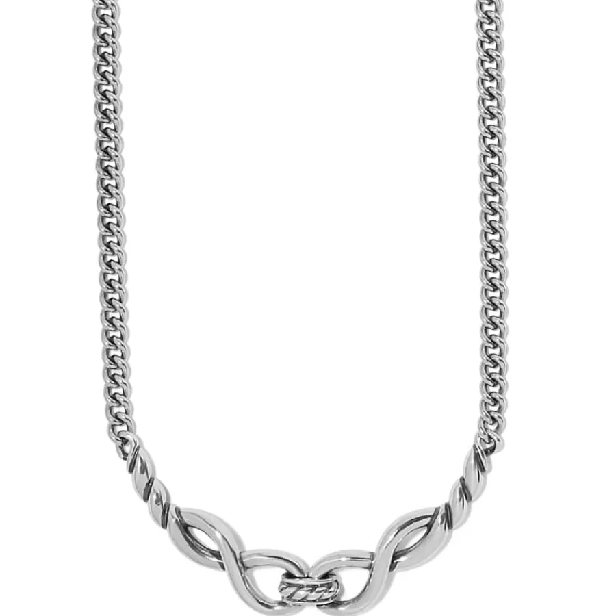 Necklaces>Brighton Interlok Infinity Collar Necklace Silver