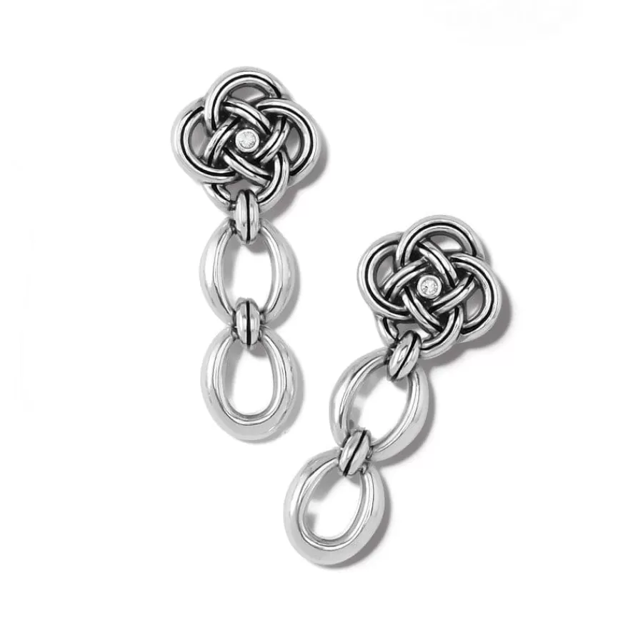 Earrings>Brighton Interlok Knot Link Post Drop Earrings Silver