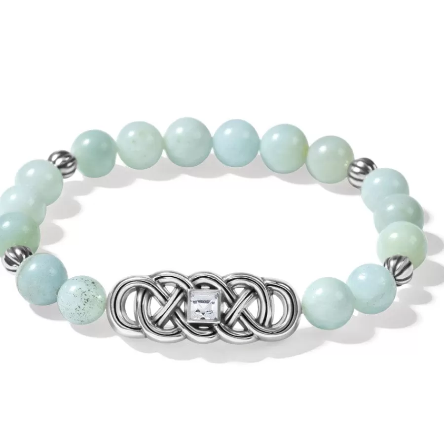 Bracelets>Brighton Interlok Lustre Amazonite Stretch Bracelet Silver-LightGreen