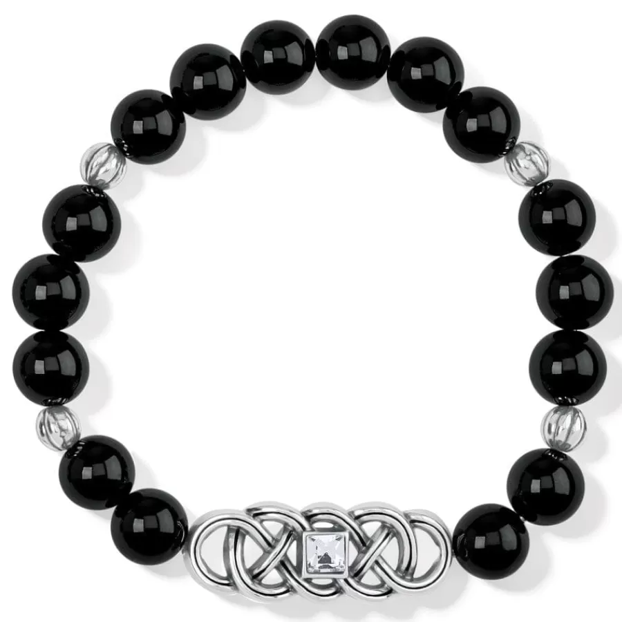 Bracelets>Brighton Interlok Lustre Agate Stretch Bracelet Black