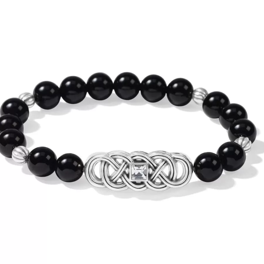 Bracelets>Brighton Interlok Lustre Agate Stretch Bracelet Black