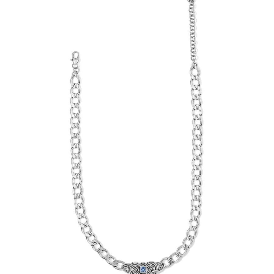 Necklaces>Brighton Interlok Lustre Collar Necklace Silver-LightSapphire