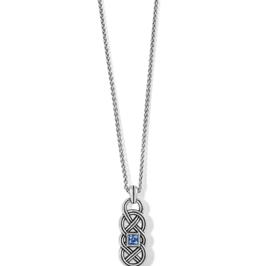 Necklaces>Brighton Interlok Lustre Necklace Silver-LightSapphire