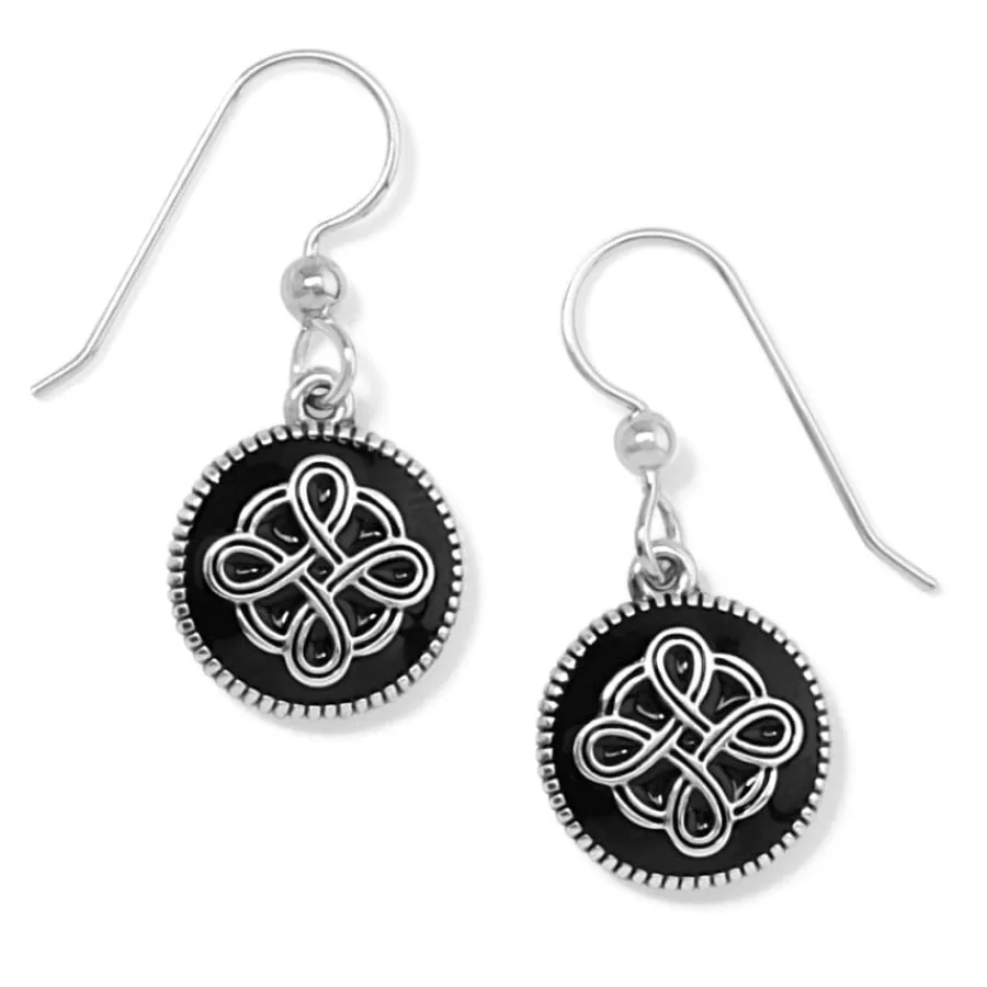 Earrings>Brighton Interlok Noir French Wire Earrings Silver-Black