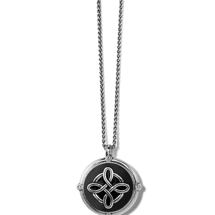 Necklaces>Brighton Interlok Noir Heirloom Reversible Necklace Silver-Black