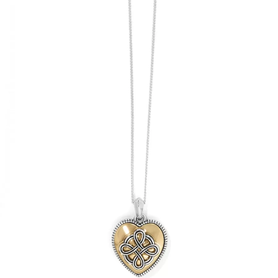 Necklaces>Brighton Interlok Noir Reversible Heart Necklace Gold-Black