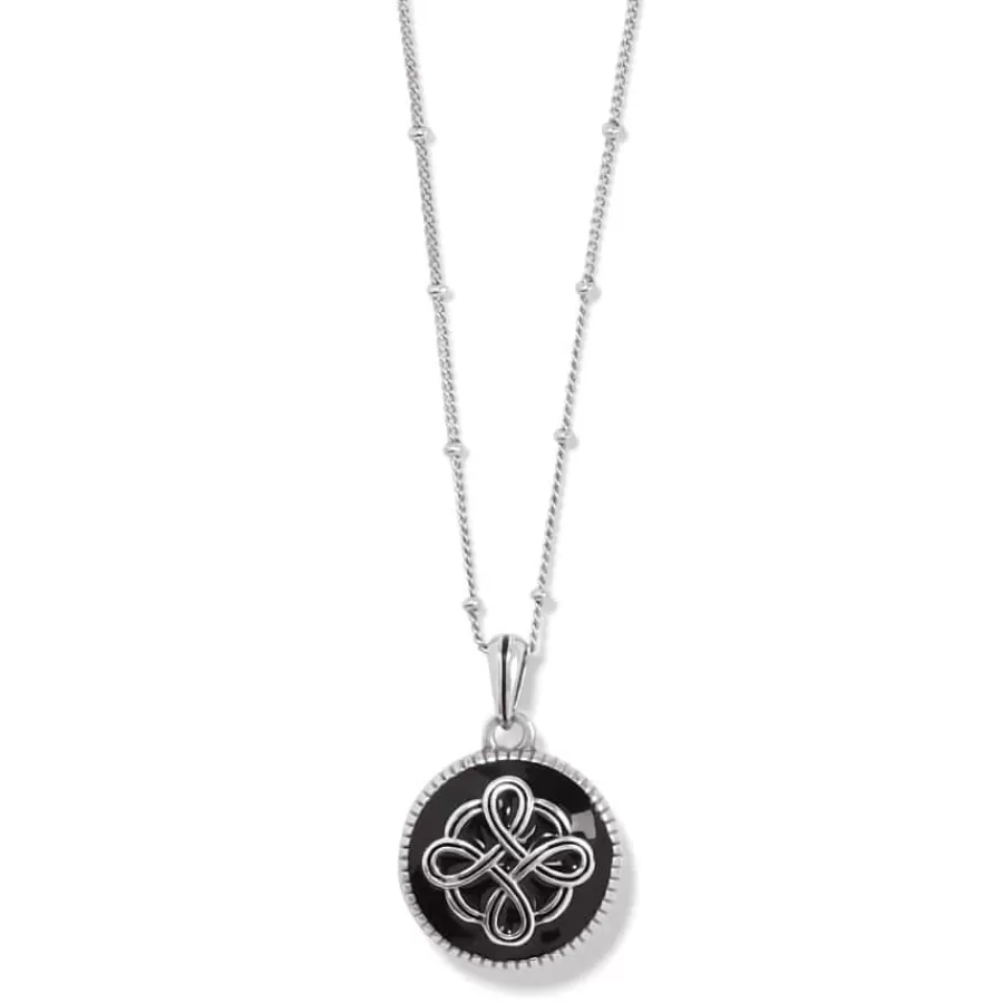 Necklaces>Brighton Interlok Noir Reversible Necklace Silver-Black