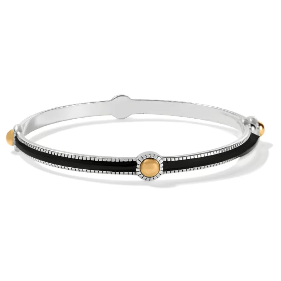 Bracelets>Brighton Interlok Noir Slim Bangle Silver-Gold