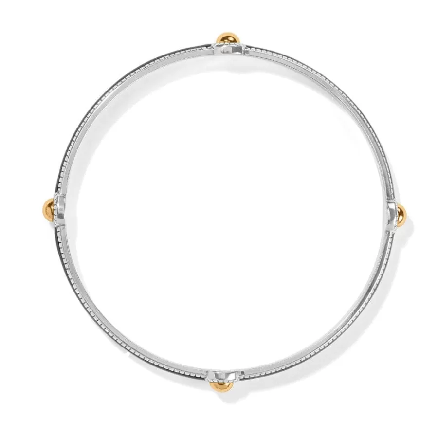 Bracelets>Brighton Interlok Noir Slim Bangle Silver-Gold