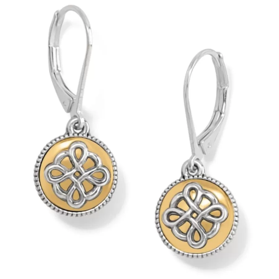 Earrings>Brighton Interlok Noir Two Tone Leverback Earrings Silver-Gold