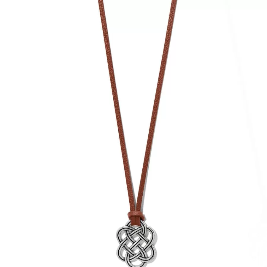 Necklaces>Brighton Interlok Trellis Leather Necklace