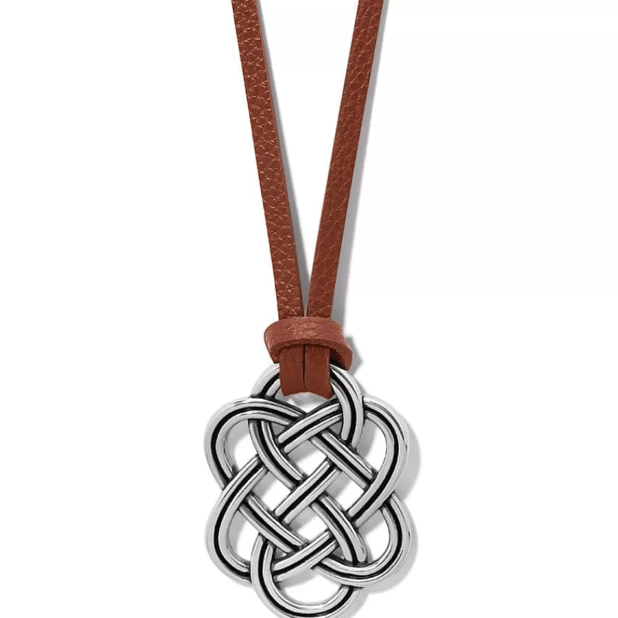 Necklaces>Brighton Interlok Trellis Leather Necklace